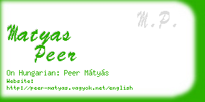 matyas peer business card